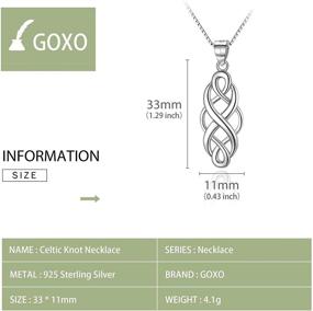 img 2 attached to Stunning GOXO 925 Sterling Silver Celtic Knot 🔥 Cross Necklace: Symbol of Good Luck & Elegance for Women