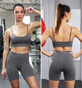 img 3 attached to Seamless Workout Outfits Adjustable A0010M Black Women's Clothing