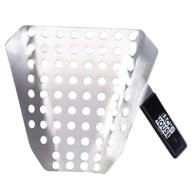 🏃 stainless steel perforated popcorn speed scoop - quick-fill scooper for bags, buckets & boxes, eliminates unpopped kernels - versatile serving tool for snacks, candy, dessert, food, ice & dry goods logo