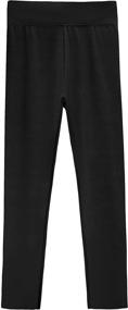 img 4 attached to 🏃 BOOPH Girls Active Leggings for Athletic Kids - Stretchy Pants, 10 Years, Grey & Black - Girls' Clothing