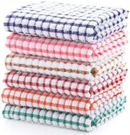 🧺 ynerhai kitchen dish towels: 100% cotton dishcloths for kitchen décor - multi color (6 pack) logo
