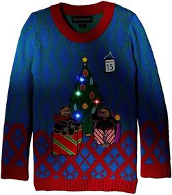 img 1 attached to Christmas Sweater for 🎄 Boys: Blizzard Bay Raptors Clothing