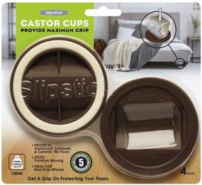 img 4 attached to 🛏️ Slipstick CB845 Chocolate Brown Bed Roller Caster Cups - Large (Set of 4)