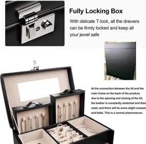 img 2 attached to 💍 Ultimate Jewelry Box for Girls: Homde Fully Locking Organizer - The Perfect Gift Choice for Necklaces, Earrings, and Rings