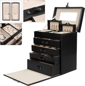 img 1 attached to 💍 Ultimate Jewelry Box for Girls: Homde Fully Locking Organizer - The Perfect Gift Choice for Necklaces, Earrings, and Rings