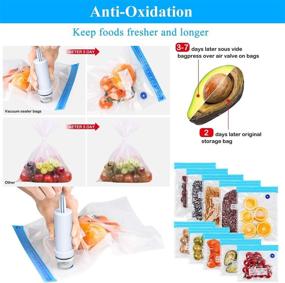 img 1 attached to 🔒 ZEROLISM Sous Vide Bags - 50 Reusable BPA Free Vacuum Sealer Bags in 4 Sizes with Vacuum Zipper Closure, 4 Sealing Clips & 5 Sous Vide Bag Clips - Ideal for Joule Cookers, Anova - Food Storage and Preservation