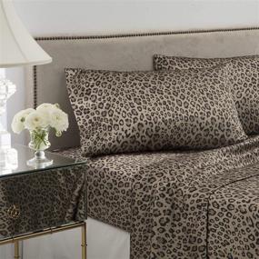 img 2 attached to 🐆 Seduction Satin Leopard Queen Sheet Set in Gold - Model 1S47359