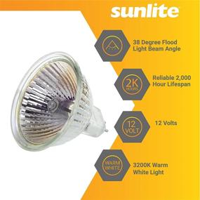 img 2 attached to 🌞 Sunlite 40705-SU Halogen MR16 Mini Reflector Flood Light Bulb, EXN, 50W, 800 Lumens, GU5.3 Base 2 Pin, 38° Beam Angle, Dimmable, 100 CRI, 12V, 3200K Warm White, Pack of 6