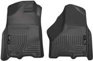 husky liners 18001 weatherbeater front floor mats - fits 2009-2018 dodge ram 1500 crew cab, 2010-2018 dodge ram 2500/3500 crew cab, 2019 dodge ram 1500 classic crew cab - black logo