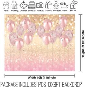 img 3 attached to Allenjoy 10X8Ft Durable Soft Fabric Rose Gold Party Decorations Pink Balloon Glitter Bokeh Photo Backdrop Birthday Baby Bridal Shower Bachelorette Party Supplies Photography Background Studio Props