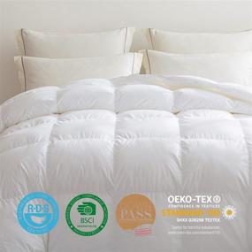 img 3 attached to 🛏️ Premium ELEMUSE Lightweight White Down Comforter Queen - Stay Cool All Year, 100% Egyptian Cotton Cover - Corner Tabs & Washable - Medium Warmth & Down Proof