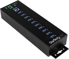 img 4 attached to 💻 StarTech.com 10 Port USB Hub with Power Adapter - Surge Protection - Metal Industrial USB 3.0 Data Transfer Hub - Flexible Mounting Options - High Speed USB 3.1 Gen 1 5Gbps Hub (HB30A10AME)