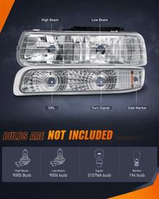 img 3 attached to 🔆 Обновленные фары Nilight для Silverado 1999-2002, фары для Suburban 2000-2006, хромированные фары для Tahoe 2001-2006.