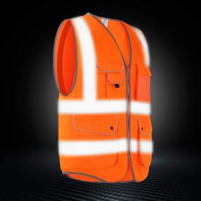 img 1 attached to HPHST Multi Pocket Reflective Visibility Construction PPE for Occupational Health & Safety