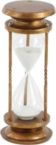 img 1 attached to ⏳ Deco 79 58160 Traditional Metal and Glass Sand Timer, 13" H x 6" L, Textured Gold and Clear - Elegant Timekeeping with a Classic Touch