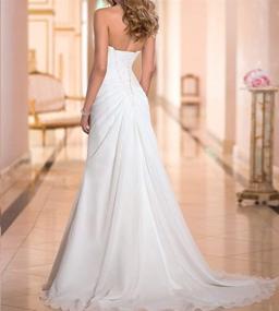 img 2 attached to 👰 WeddingDazzle Women's Chiffon Wedding Dress - Sweetheart Neckline Women's Apparel