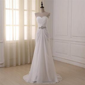 img 1 attached to 👰 WeddingDazzle Women's Chiffon Wedding Dress - Sweetheart Neckline Women's Apparel