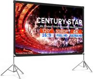 🎥 120 inch anti-crease outdoor projector screen with stand - portable front rear movie screen for 4k home theater indoor outdoor use - includes carry bag logo