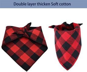 img 2 attached to 🐾 Set of 2 Dog Bandanas - Christmas Plaid Snowflake Design - Triangle Bibs Kerchief - Pet Costume Decoration for Dogs and Cats - Merry Christmas - Ideal for Small, Medium, and Large Pets