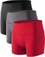 🩳 cadmus women's high waist stretch athletic workout shorts - 5"/2" length with convenient pocket logo