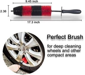img 2 attached to CCS-001 Premium Wheel/Rim Cleaning Brush: Long Soft Bristles for Efficient Cleaning of Wheels, Rims, Exhaust Tips, Motorcycles, Bicycles, Grills, and Engines!