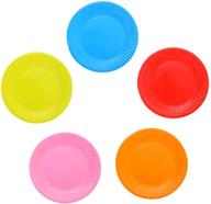 🍽️ toyvian disposable paper plates, 50 packs dinner party plates - 6" random color plate trays for any occasion - enhance seo logo