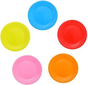 img 1 attached to 🍽️ Toyvian Disposable Paper Plates, 50 Packs Dinner Party Plates - 6" Random Color Plate Trays for Any Occasion - Enhance SEO