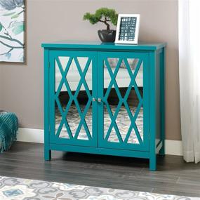 img 2 attached to Sauder Harbor View Accent Storage Cabinet in Caribean Blue: Enhance Your Space with Stylish Storage Solution