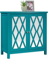 sauder harbor view accent storage cabinet in caribean blue: enhance your space with stylish storage solution logo