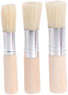 ruwado set of 3 natural bristle stencil brushes for acrylic, oil, watercolor and diy craft art projects - perfect for home paint decoration logo