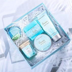 img 3 attached to 🌊 Ocean Scented Spa Gifts Box: Luxurious Bath and Body Set for Women, Including Scented Candle, Body Butter, Hand Cream, Bath Bar, and Bomb – 5 Pcs Bath Set, Perfect Christmas Gifts for Her