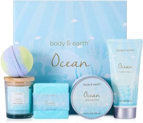 img 4 attached to 🌊 Ocean Scented Spa Gifts Box: Luxurious Bath and Body Set for Women, Including Scented Candle, Body Butter, Hand Cream, Bath Bar, and Bomb – 5 Pcs Bath Set, Perfect Christmas Gifts for Her