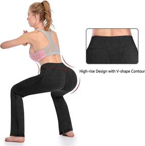 img 1 attached to 🩳 RIMLESS 7 Women's Capri Yoga Pants with Pockets - Tummy Control, Stretch Workout, Flare Running Lounge Crop Pants