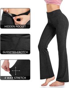 img 2 attached to 🩳 RIMLESS 7 Women's Capri Yoga Pants with Pockets - Tummy Control, Stretch Workout, Flare Running Lounge Crop Pants