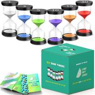 ⏲️ 6-piece set of activated self timer for kids | 1/3/5/10/15/30 minute timers for time management in games, cooking, and home decoration (black) logo