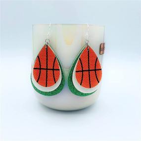 img 3 attached to 🏀 Basketball Earrings for Women: Stylish Leather Jewelry with USA Flag Design - Perfect for Basketball Moms and Girls