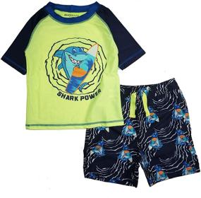 img 1 attached to Quicksand 2 Piece Swimsuit Trunks Turquoise Boys' Clothing