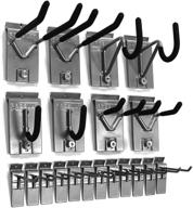 proslat 11004 pvc slatwall hook kit, 20-piece steel backplates, 1/8-inch, silver logo