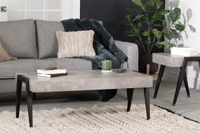 img 1 attached to 🏙️ Stylish South Shore Concrete Gray and Black City Life End Table for Modern Living Spaces