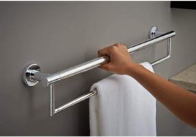 img 3 attached to 💎 Stylish & Reliable: DELTA FAUCET 41519 Contemporary 24 Inch Towel Bar/Assist Bar in Polished Chrome