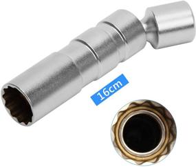 img 4 attached to 🔧 Coolrunner Magnetic Thin Wall Universal Joint Spark Plug Socket Removal Tool 12-Point 95mm Length, 3/8-Inch Drive