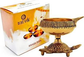 img 1 attached to 🐢 SATVIK 10 pc Kuber Turtle Diya for Diwali Decoration. Handcrafted Oil Lamp with Golden Engraving, Made of Virgin Brass Metal. Diwali Diya Vilakku for Puja Pooja. Traditional Indian Deepawali Gift Items with Enhanced SEO