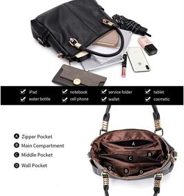 img 1 attached to 👜 Kattee Women's Genuine Leather Satchel Tote Shoulder Bag - Stylish Handbags for Enhanced Fashion and Durability