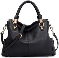 👜 kattee women's genuine leather satchel tote shoulder bag - stylish handbags for enhanced fashion and durability logo