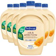 🧴 softsoap milk and golden honey hand soap refill - bulk size, premium scented liquid soap - 300 fluid ounces (case of 6 bottles) logo