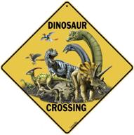 🦕 dinosaur crossing: aluminum crosswalk sign logo