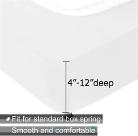 img 3 attached to 🛏️ Protective Box Spring Cover - Queen Size, Jersey Knit & Stretchy, 4-Sided Wrap Around Bed Skirt for Hotel & Home - White (Queen/Cal Queen)