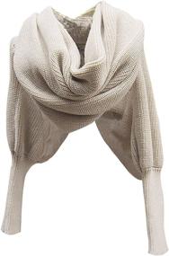 img 4 attached to 🧣 Fashionable Winter Knitted Crochet Women's Accessories, Scarves & Wraps by EUBUY