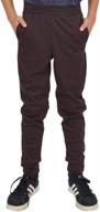 👖 boys' stretch comfort jogger pants, brown, medium - ideal for active kids logo