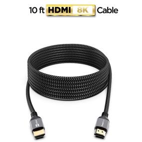 img 2 attached to 🔌 PowerBear 8K HDMI Cable: 10ft, High Speed, Braided Nylon & Gold Connectors, 8K @ 60Hz, 4K @ 120Hz | Perfect for Laptop, Monitor, PS5, Xbox One, Apple TV & More